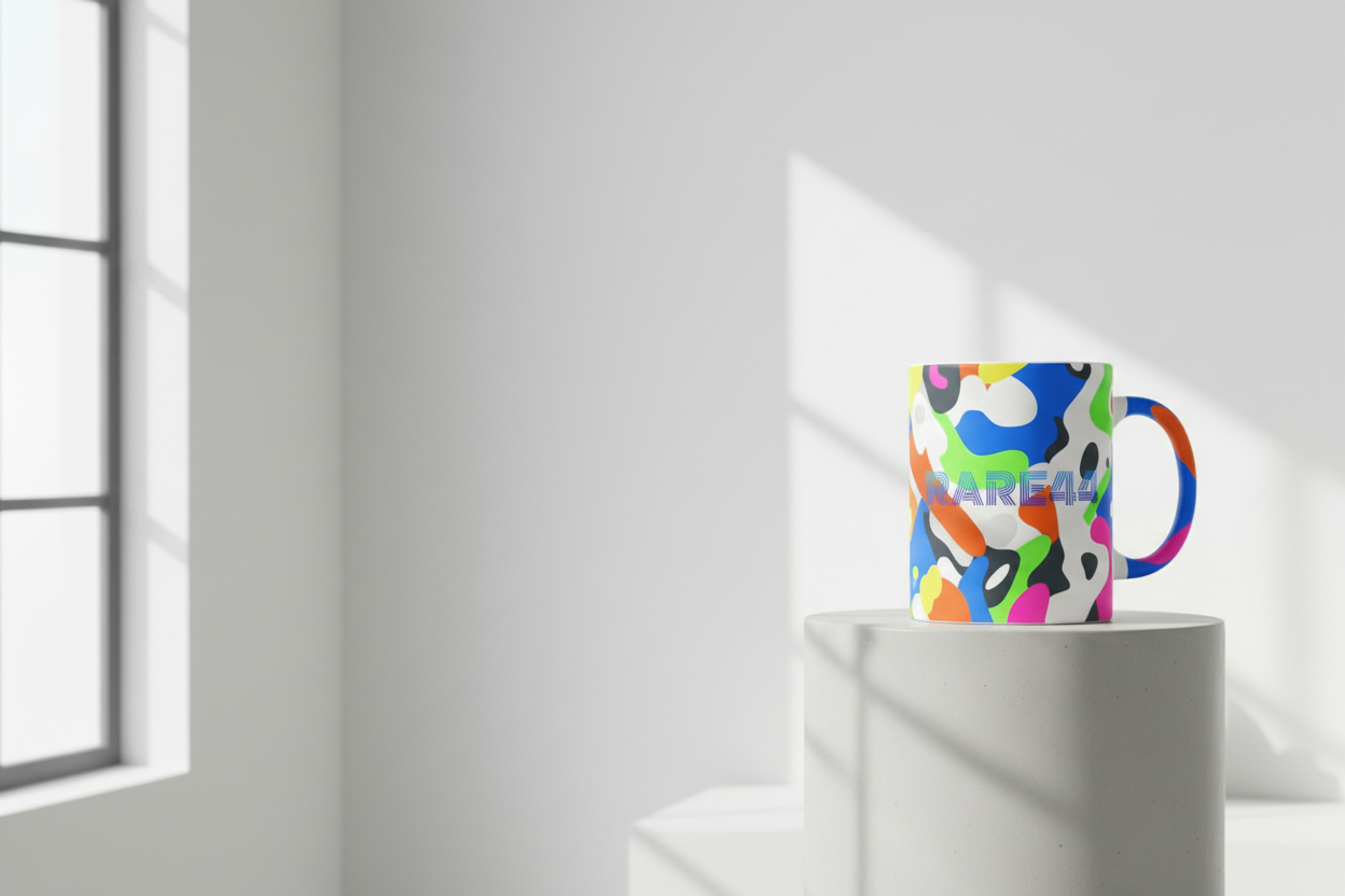 rare44 mug on right with handle visible